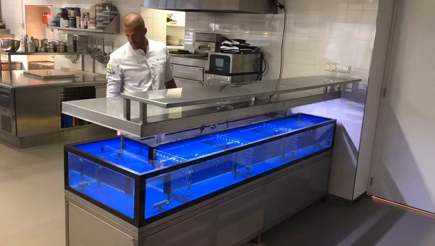 Uitgifte balie met homarium